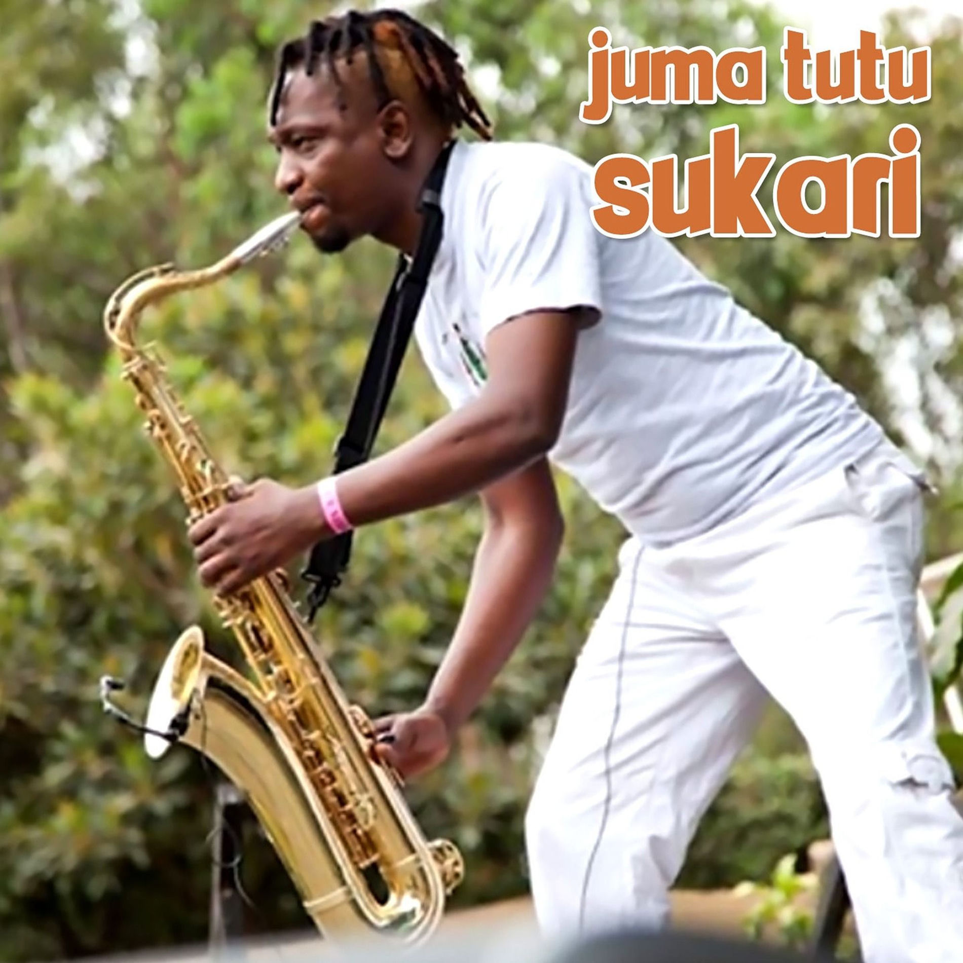 Sukari cover artwork showing Juma Tutu with saxophone